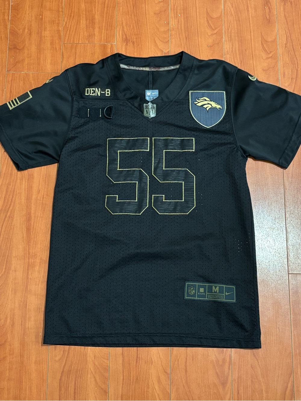 NFL Kids Black Denver Broncos #55 Jersey with Gold Accents